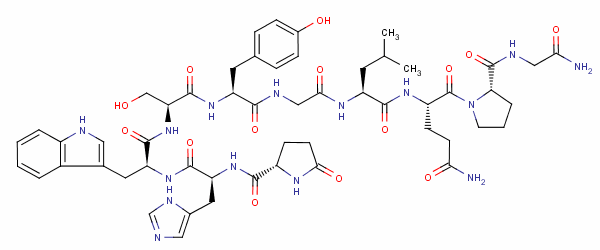 Pyr-his-trp-ser-tyr-gly-leu-gln-pro-gly-nh2Y(ji)(gu)ʽ_47922-48-5Y(ji)(gu)ʽ